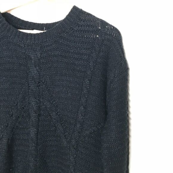 Gap Sz XS Black Knit Cable Dress Wool Alpaca Blend - Picture 1 of 8